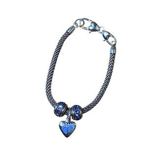 Brighton “it’s a boy” Blue Heart Charm and Bracelet